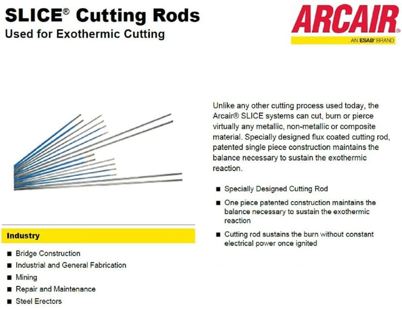 Arcair 42049005 Exothermic Cutting Rods Builders World Wholesale Distribution 